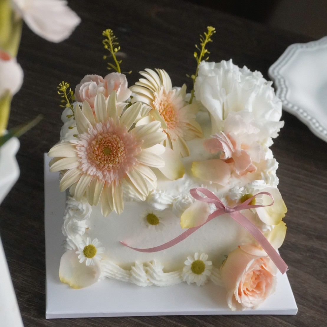 方型花藝蛋糕
