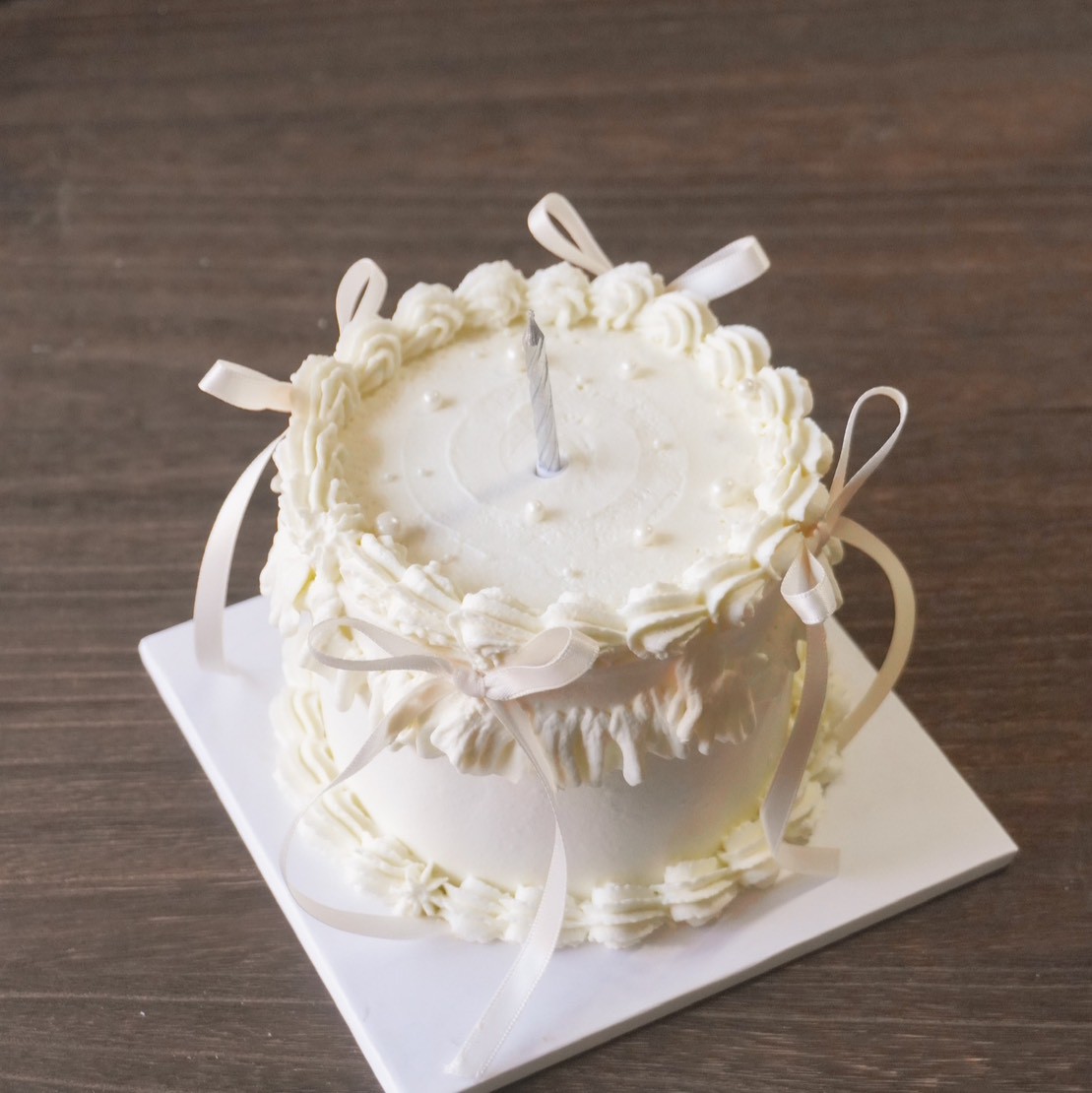 復古擠花緞帶蛋糕